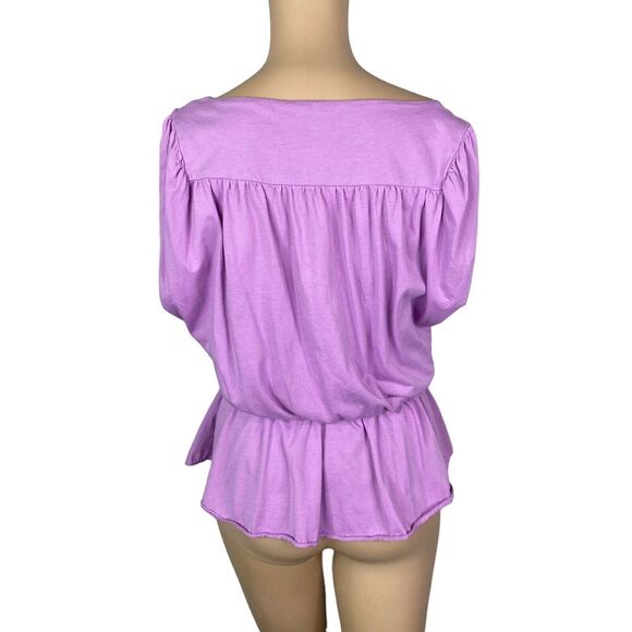 Garnet Hill Pastel Purple Layered Surplice Peplum Tank Top SZ S - Picture 4 of 5